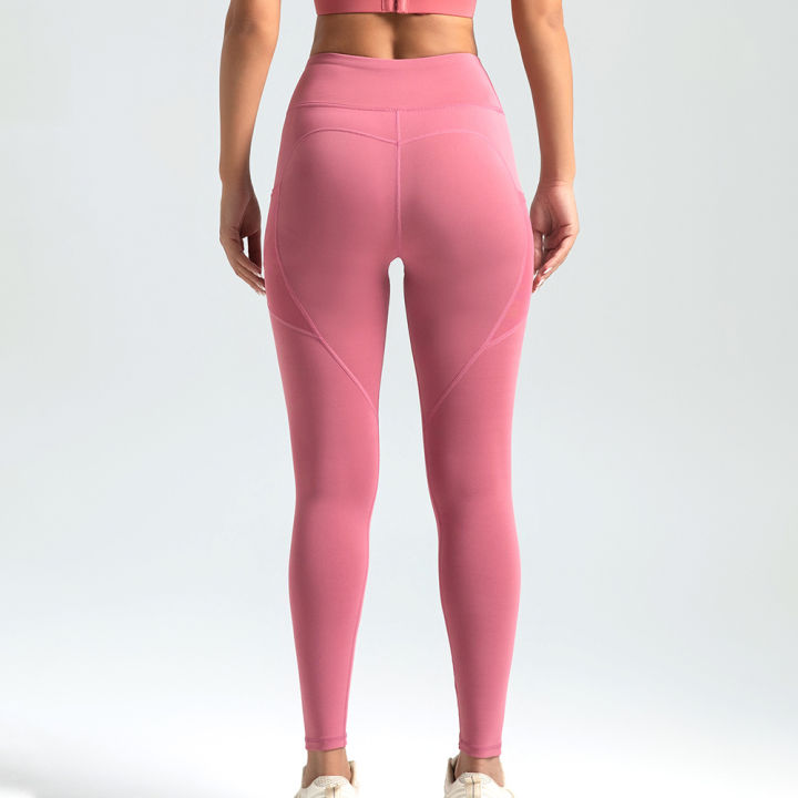 Women's%20Yoga%20Pants%20High%20Waist%20Butt%20Lift%20Mesh%20Side%20Pockets%20Quick%20Drying%20Stretch%20Sports%20Tights%20Running%20Fitness%20Pants%20-%20Image%204