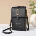 Touch Screen Mobile Phone Bag, Mini Flap Crossbody Bag, Fashion Faux Leather Purse, Vertical Wallet With Card Slots.