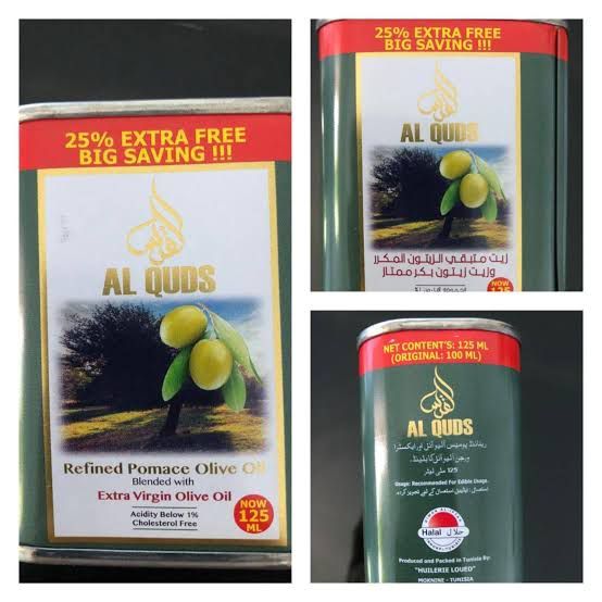 Al Quds pomace and Extra virgin Olive oil 125ml