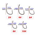 Hirisi 50pcs PTFE Coated High Carbon Stainless Steel Barbed Fish Hook With Eye 8027 Fishing Accessories Spliceable Plastic Box.