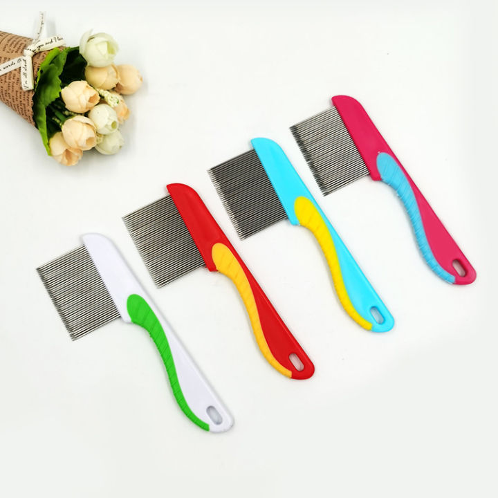Fine toothed stainless steel needles comb out eggs catch lice comb