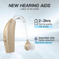 Noise Reduction Sound Amplifier BTE Hearing Aid Single Piece Rechargeable For Deafness. 