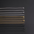 Skyrim Fashion 60cm Long Box Chain Necklace Men Stainless Steel Black Gold Color Link Chains Basic Punk Jewelry Wholesale.