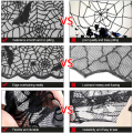 1 Piece Halloween Lace Tablecloth Bat Net Skull Pattern Rectangular Shape For Party Decoration Haunted House Pumpkin Design.