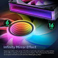 PRISM 7 PRO Case Cooling Fan 12cm ARGB 5V 3Pin 4 Pin PWM Computer Chassis Fan Infinity Mirror Silent Ventilador. 