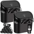 1/2/3Pcs Car Trash Can (with Lid) Contains 60 (300) Garbage Bags, Small Car Trash Can, Leak-proof Mini Car Accessories. 
