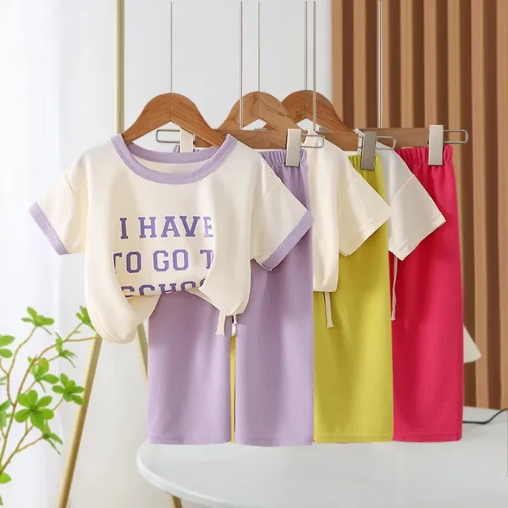 New%20Spring%20Summer%20Girls%20Clothing%20Set%20Letter%20Cartoon%20Frog%20Print%20Comfortable%20T-shirt+Pants%202Pcs%20Suit%20For%20Kids%20Children%20Outfit%20-%20Image%202