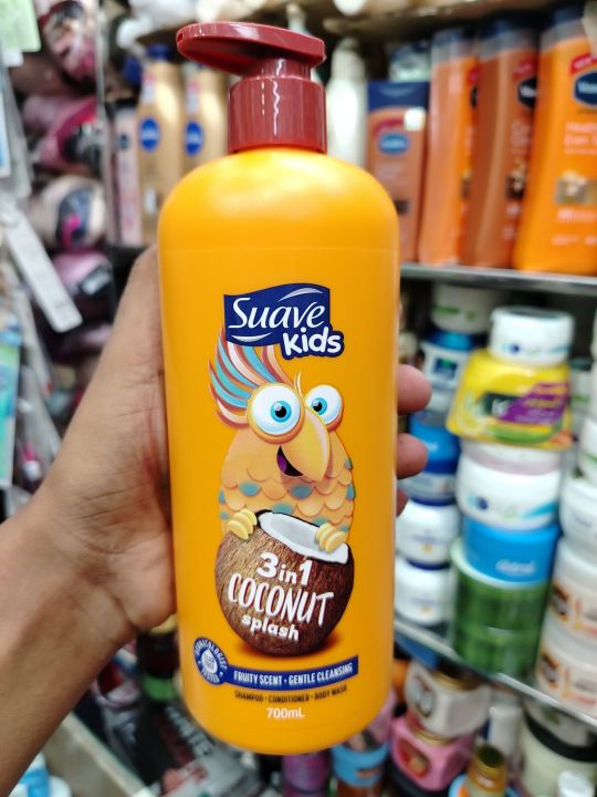 Suave Kids 3-in-1 Coconut Splash Shampoo, Conditioner & Body Wash 700ml – Moisturizing Tropical Cleanser for Kids