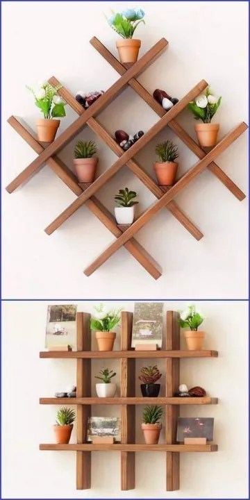 Wall Decor Racks Modern Wooden Wall Shelves for Home Décor – Stylish Wall-Mounted ...