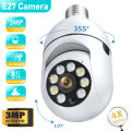 1/4PCS 3MP E27 Bulb IP WiFi Camera Indoor Video Surveillance Camera Security protection baby Monitor Full Color Night Vision Cam. 