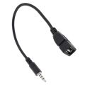 3.5mm black car Aux audio cable to USB audio cable car electronics for Play Music car audio cable USB headphone converter. 