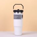 30 Oz Stainless Steel Thermos Mug Tritan Material Double Layer Vacuum Insulation Tape Handle, Perfect for Iced and Hot Drinks. 