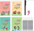 Pack of 4 magic practice books with 1 pen and 10 refills. 
