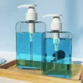 Transparent Square Soap Dispenser, Countertop Lotion Bottle With Pump Bathroom Lotion Liquid Soap Dispenser Refillable Emp. 