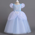 2026 Classic Cendrillon Costume Deluxe Lace Dress Birthday Party Role Play Princess Pretend Fairy Tale Grace Ball Gown for Kids.