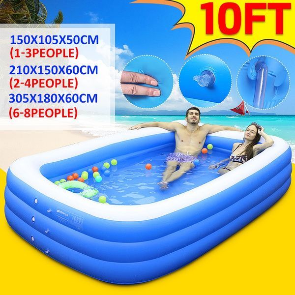 10ft Family Pool Portable Inflatable Swimming Pool Kids Children Adults ...