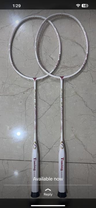 Timing Hong kong bedminton racket 30 lbs with gut and grip super light weight