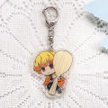 1/6PCS Anime Characters Demon Slayer Acrylic Car Keychain Accessories Keyrings Friends Funny Bag Charms Backpack Pendant.