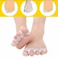 Toe Spacer and Stretchers Gel Bunion Corrector, Gel Toe Separator, Silicone Toe Separators Gems for Bent Toes, Hammer Toes, Overlapping Toes for all foot fingers 1 Pair for both feet. 