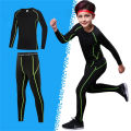 Kids Fitness Tracksuits Youth Warm Pants Tops Underwear Tight Sports Clothes for Boys Compression Running Basketball Sportswear. 
