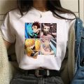 Japanese Anime T-shirt Demon Slayer Oversize Women Clothing Nezuko Kawaii Tees Tanjirou O-Neck Graphic Female Tshirt Manga Tops. 