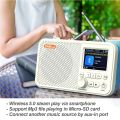 C10 Radio Portable Radio LCD Screen Alarm Clock DAB DAB+ FM Bluetooth-compatible Broadcasting Radio Supports TF Card MP3 Player. 