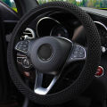Summer Four Seasons Breathable Massage Comfortable Mesh Cloth Car Steering Wheel Cover Women's Car Accessories Black. 