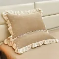 Lace  Thickened Milk Velvet Pillow Case Pair   Cozy Skin-friendly Dual-sided Pillowcase Single Person Pillow. 