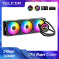 TEUCER CPU Water Cooler With JM-1 Fan All In One CPU Liquid Cooling 240mm/360mm ARGB Water-Cooled Radiator for X99 Motherboard. 