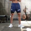 CRONOS Men's 2-in-1 Running Quick Drying Sport Shorts with Built-in Pockets for Fitness Gym Bodybuilding Workout.