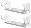 Wall Mounted Elephant Designed Floating Shelves  White. 