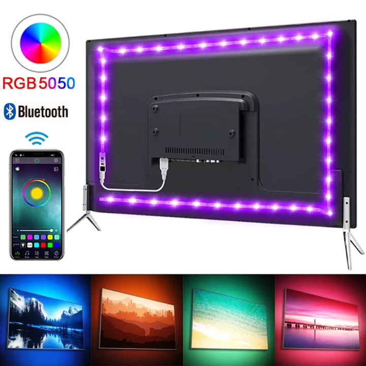 USB Led Strip Lights DC 5V RGB 5050 Bluetooth APP Control Led Flexible ...