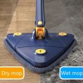 UNTIOR Telescopic Triangle Mop 360° Rotatable Spin Cleaning Mop Squeeze Wet and Dry Use Water Absorption Home Floor Tools. 