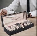 6 Grids Transparent Leather Watch Box With Leather Grids Best For Organizing Watches,Bracelets Easily in Our Acrylic Watch box. Limited Stock Available!!. 
