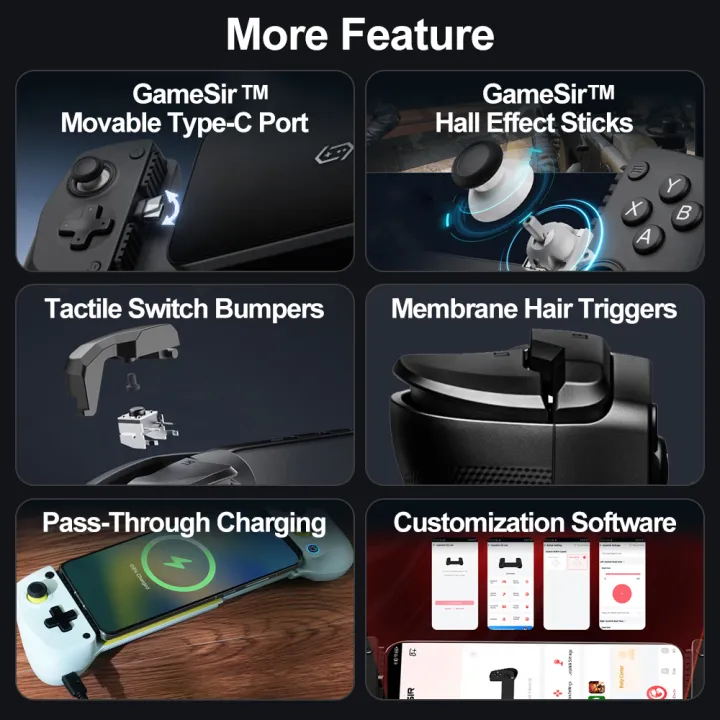 GameSir%20X5%20Lite%20Mobile%20Phone%20Gamepads%20for%20iPhone%2016%2015%20Series%20iPad%20Mini%20Android%20Tablet%20Controller%20Hall%20Effect%20Joysticks%20Design%20-%20Image%206