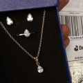 Pure Silver Chandi 22ct Pear Shaped Locket Set With Adjustable Chain and Adjustable Ring With Free Gift Box. 