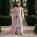 Zellbury Unstitched 3 Piece Cotton Embroidered Shirt Shalwar Dupatta - 4097 Unstitched Fabric For Women - Unstitched Suit For Women - Tissue Silk Dupatta Cotton Trouser - Summer '1.0 - Chikankari, Signature Unstitched Collection-2026. 