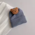 Cartoon Bear Baby Knitted Hat Autumn Winter Warm Newborn Infant Beanies for Boys Girls Soft Comfortable Toddler Kids Bonnet. 