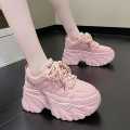 Ladies Thick Sole Sneakers – Trendy High Platform Casual Shoes. 