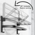 50CM Matte Black Folding Holder With Hook Towel Holder Wall Mount AluminumTowel Rack Bathroom shower rack Bathroom Accessories.