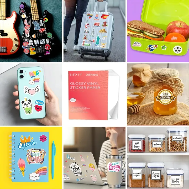 Printable%20Vinyl%20Sticker%20Paper%20for%20Inkjet%20laser%20Printer%20Glossy%20White%20Matte%2020%20Self-Adhesive%20Sheets%20Waterproof%20Decal%20Paper%208.5x11'%20-%20Image%205