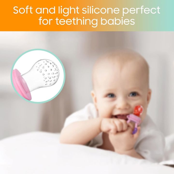 Baby%20Food%20Feeder%20Fruit%20Feeder%20Pacifier%20Infant%20Teething%20Toy%20Teether%20for%20Fresh%20Frozen%20Fruit%20-%20Silicone%20Nipple%20Includes%20All%20Sizes%20-%20Image%204