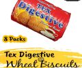 (Pack of 8) Tex Digestive Wheat Biscuits Imported 180 grams Each. 