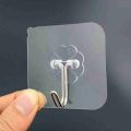 10pc Self Adhesive Wall Hooks Sticker For Hanging Seamless Transparent Wall Hook. 