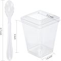 20PCS Plastic 160ml Dessert Cups with Lids Spoons Pudding Cup Dessert Cake Cup Appetizer Jelly Yogurt Mousse Dessert Baking Cup. 