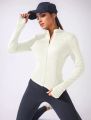 2024 New Yoga Coat Short Sports Jacket WOMEN'S Fitness Clothes Slimming Body Sculpting Zipper Yoga Jacket.