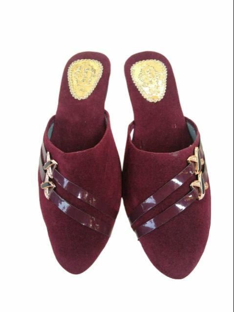 New fancy stylish velvet hafe cut shoes for girls