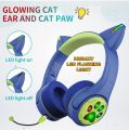 Kids Bluetooth Headphones, 2 Packs Cat Ear Headphones with LED Light, Boom Mic&Built-in Mic for Calls, 85dB Volume Limited Kids Headphones Wireless&Wired for School Tablet PC Phones. 