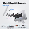 PULWTOP USB C Hub for iMac 24 inch M1/M3/M4, with NVMe SATA SSD Enclosure, USB A/C 10Gbps, 2 X USB A 2.0, SD/TF. 