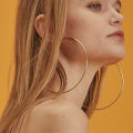 2/4Pcs Thin Big Circle Hoop Earrings for Women Men, Stainless Steel Ear Ring Fashion Piercing Jewelry  Nightclub DJ. 